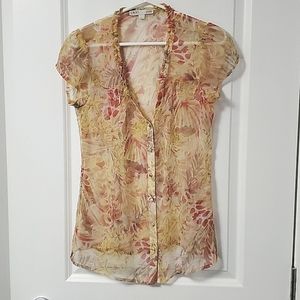 Cleo multicolor short sleeve sheer top